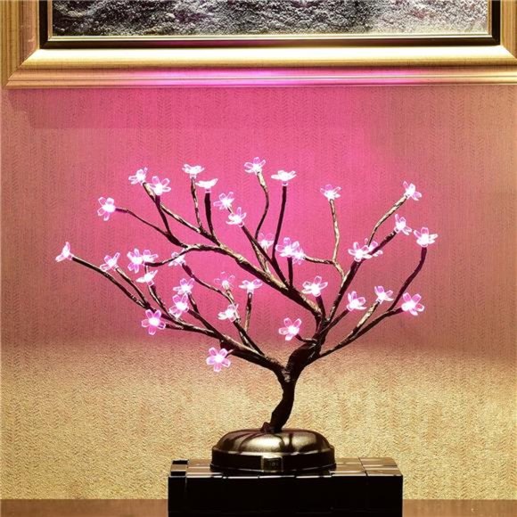 16Inch 36LED Cherry Blossom Bonsai Light, Pink Light, Battery Powered - Picture 6 of 14